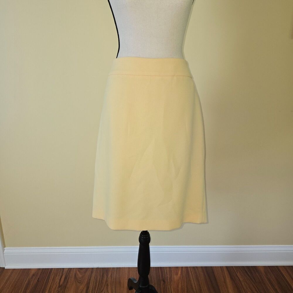 NWT Kasper Women's Yellow Knee Length Wear to Work Pencil Skirt 14P